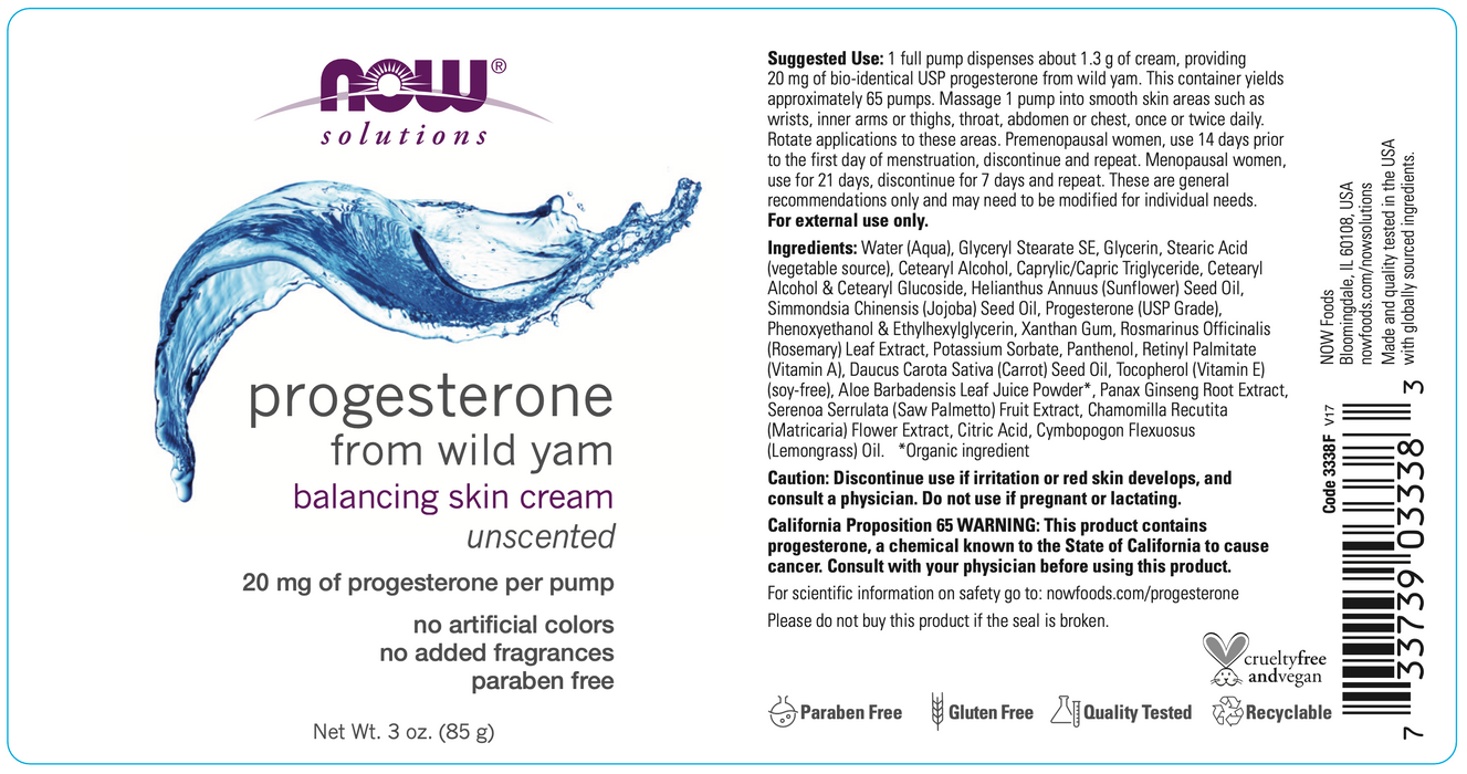 Progesterone from Wild Yam Balancing Skin Cream (3 Ounces)-Vitamins & Supplements-NOW-Pine Street Clinic