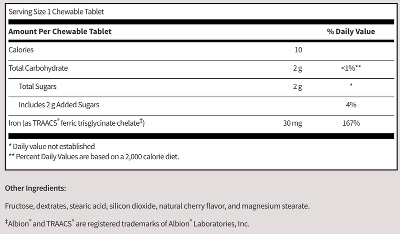 Chewable Iron Chelate (100 Tablets)