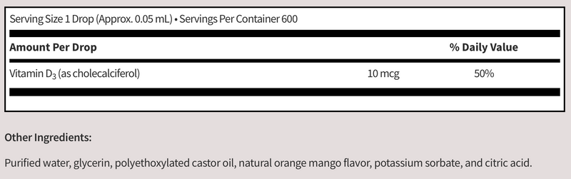Micellized Vitamin D3 Liquid (10mcg) (1 fl oz) (30 mL)