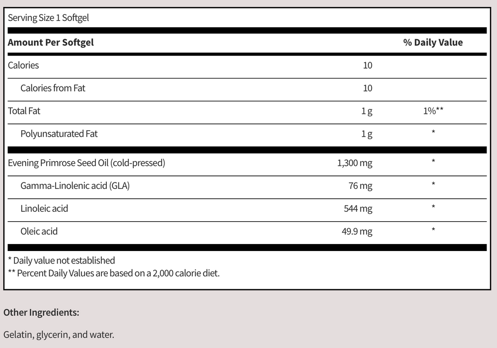 Evening Primrose Oil (100 Softgels)-Vitamins & Supplements-Klaire Labs - SFI Health-Pine Street Clinic