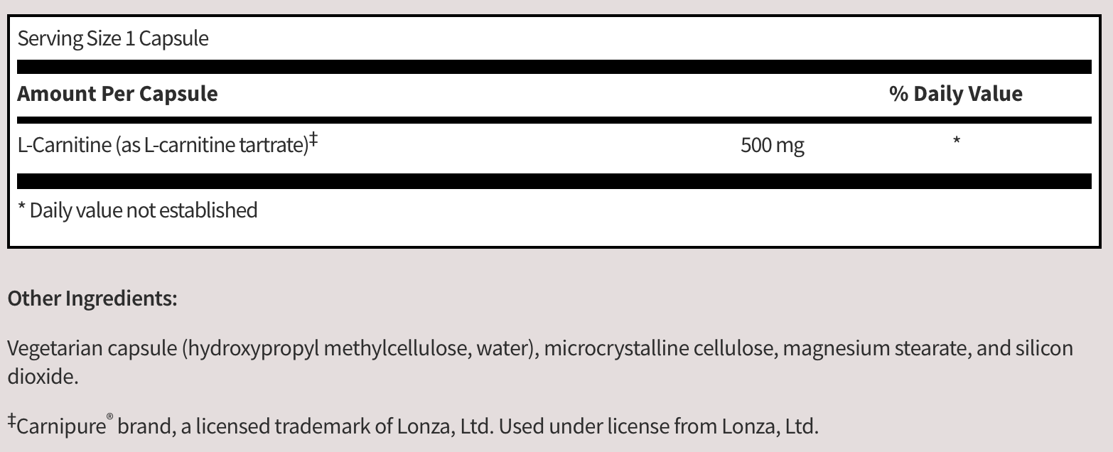 L-Carnitine Tartrate (60 Capsules)