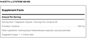 N-Acetyl-L-Cysteine (NAC) (600 mg) (90 Capsules)