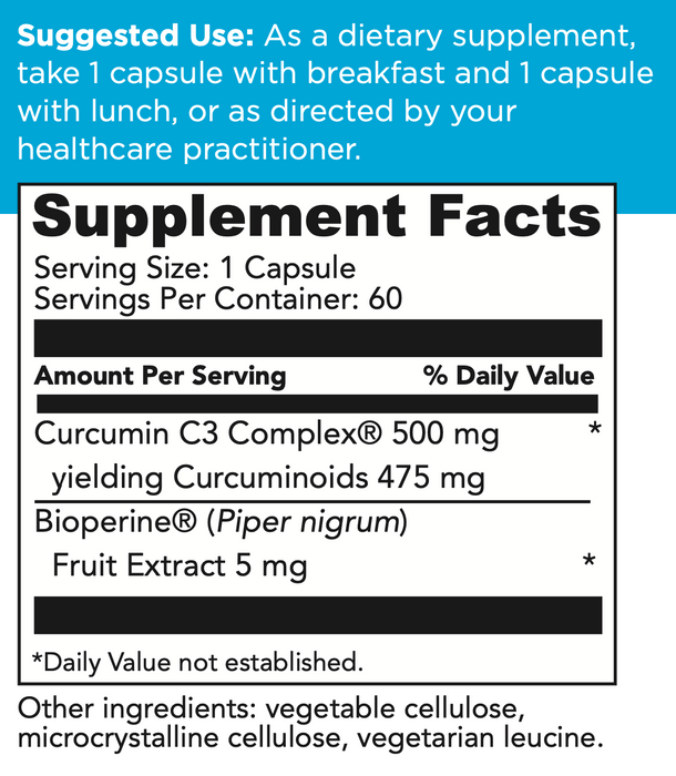 Curcumin Complex (60 Capsules)-Vitamins & Supplements-techtonic-Pine Street Clinic