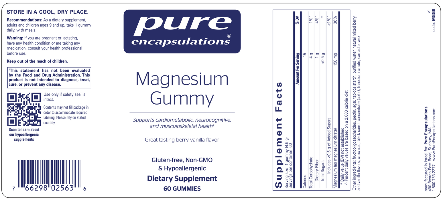 Pure Encapsulations - Magnesium Gummies (60 Gummies) - 