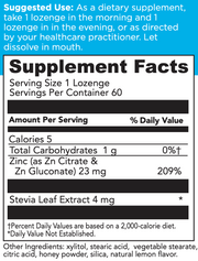 Zinc Lozenges (60 Lozenges)