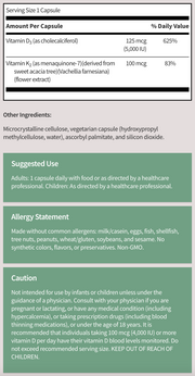 Vitamin D Plus K (60 Capsules)