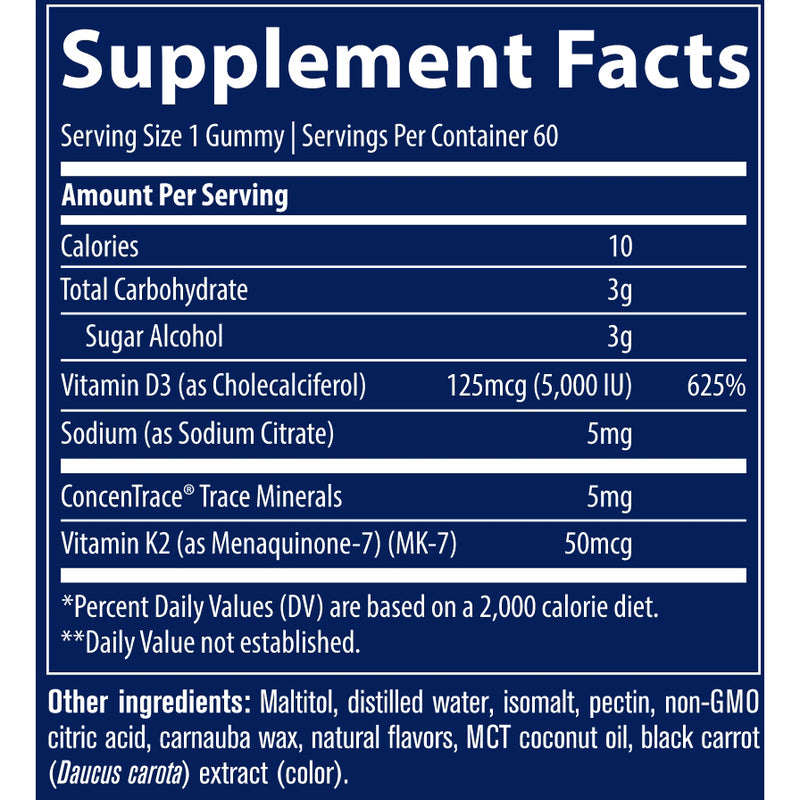 Vitamin D3 + K2 Gummies (60 Gummies)