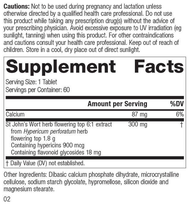 St John's Wort 1.8g, 60 Tablets