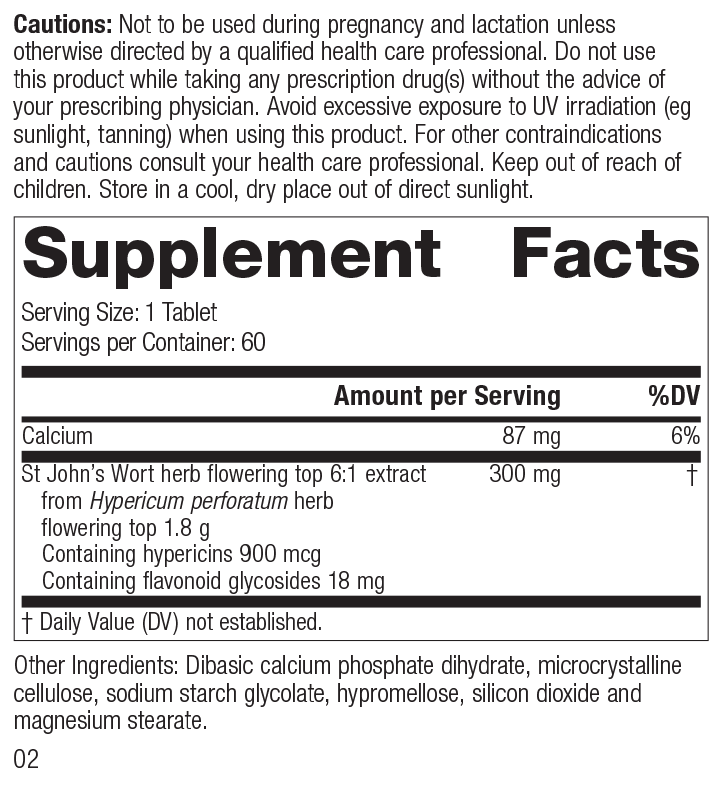 St John's Wort 1.8g, 60 Tablets