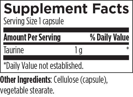 Taurine Supplement Facts