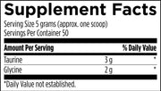 Taurine + Glycine Powder (250g) Supplement Facts
