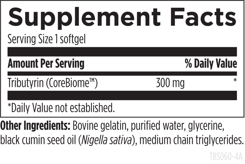 Tri-Butyrin Supreme (60 Softgels) Supplement Facts