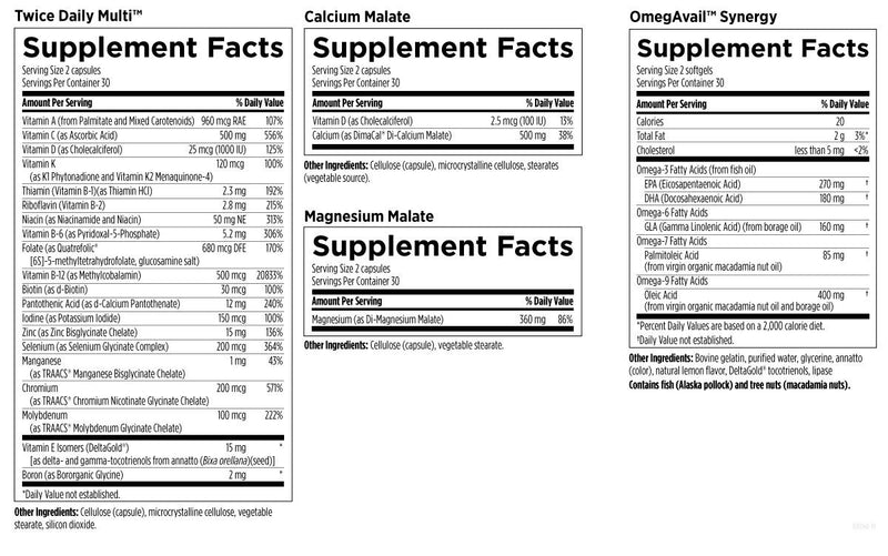 Twice Daily Essential Packets (60 Packets) Supplement Facts