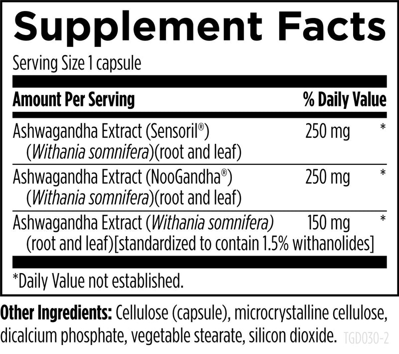 TriGandha (30 Capsules) Supplement Facts