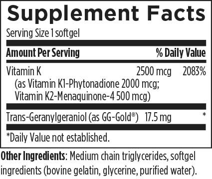 Tri-K (60 Softgels) Supplement Facts