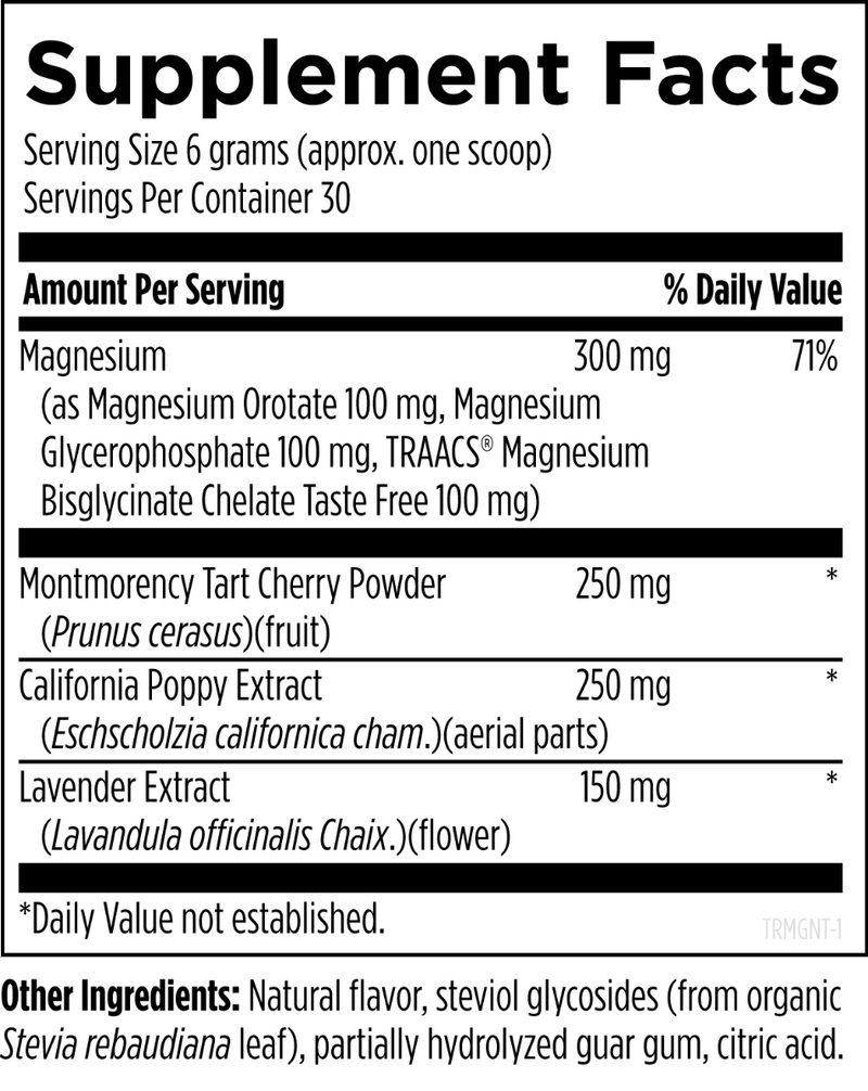 TriMag Supreme Night (180g) Supplement Facts