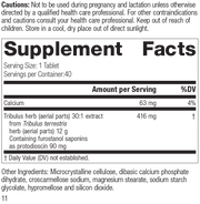 Tribulus, 40 Tablets, Rev 10 Supplement Facts