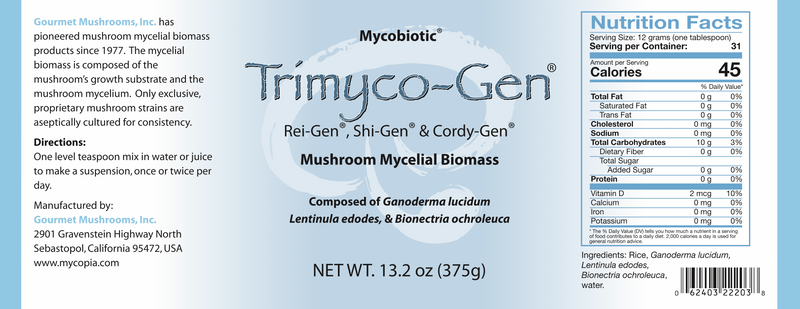 Trimyco-Gen (Mycobiotic 3 Mushroom Powder) (375 g)