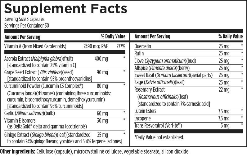 Ultimate Antiox Full Spectrum (90 Capsules) Supplement Facts