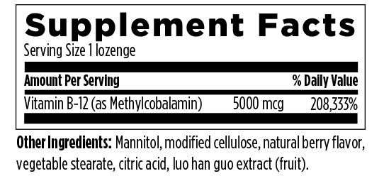 Vitamin B12 (60 Lozenges) Supplement Facts