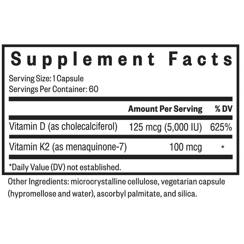 Vitamin D3 + K2 (60 Capsules)
