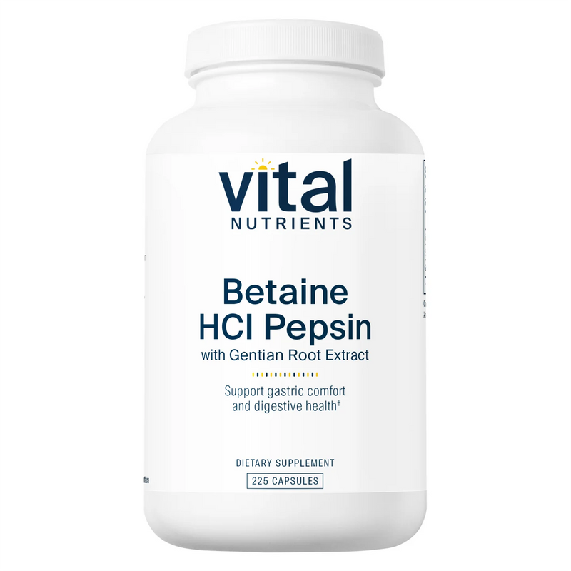 Betaine HCL With Pepsin & Gentian (225 Capsules)