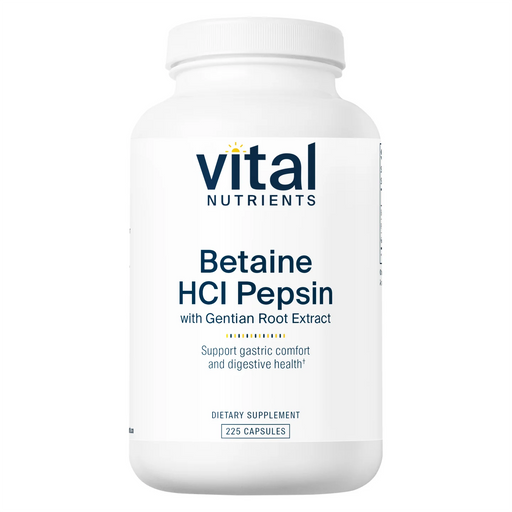 Betaine HCL With Pepsin & Gentian (225 Capsules)-Vitamins & Supplements-Vital Nutrients-Pine Street Clinic