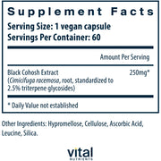 Black Cohosh Extract 250 mg (60 Capsules)