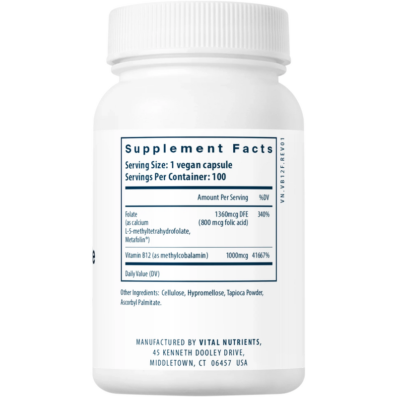 B-12 & Methyl Folate (100 Capsules)