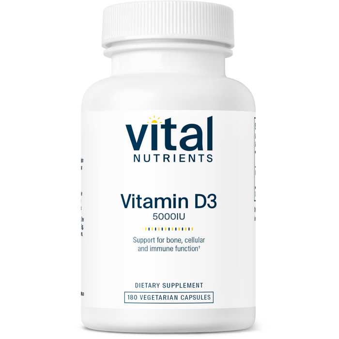 Vitamin D3 5000 IU-Vitamins & Supplements-Vital Nutrients-180 Capsules-Pine Street Clinic