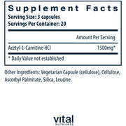 Acetyl L-Carnitine 500 mg (60 Capsules)