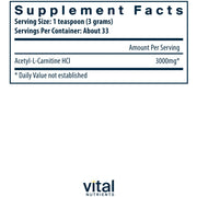 Acetyl L-Carnitine Powder (100 Grams Powder)