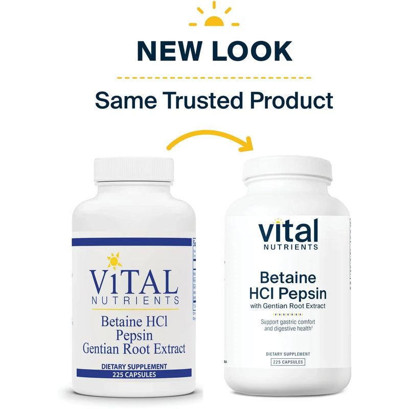 Betaine HCL With Pepsin & Gentian (225 Capsules)