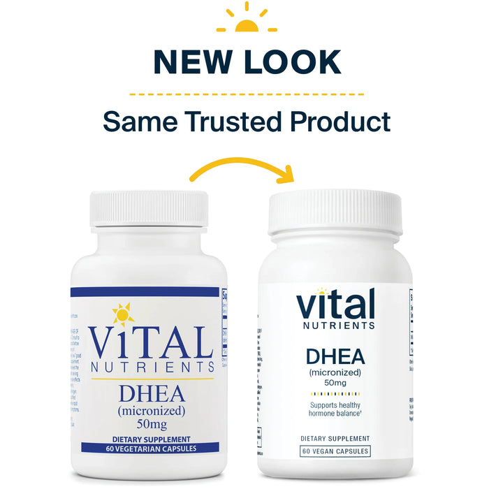 DHEA (Micronized) (50 mg) (60 Capsules)-Vitamins & Supplements-Vital Nutrients-Pine Street Clinic