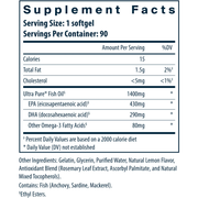 Ultra Pure Fish Oil 800 Lemon (90 Softgels)