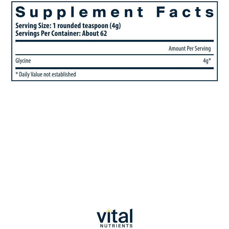 Glycine Powder (250 Grams / 8.82 Ounces Powder)