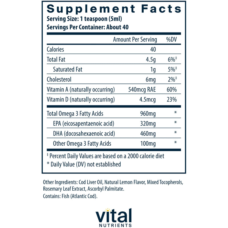 Ultra Pure Cod Liver Oil 1025 (200 ml Liquid)