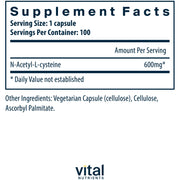 NAC (N-Acetyl-l-Cysteine) (600 mg) (100 Capsules)