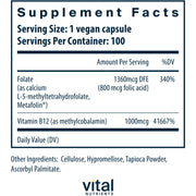 B-12 & Methyl Folate (100 Capsules)