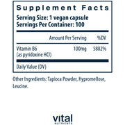 Vitamin B6 100 mg (100 Capsules)