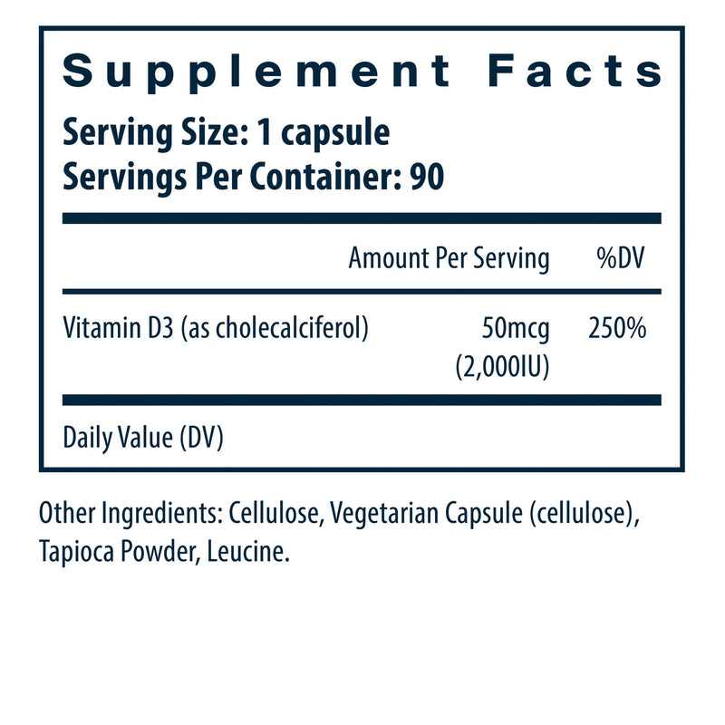 Vitamin D3 2000 IU (90 Capsules)