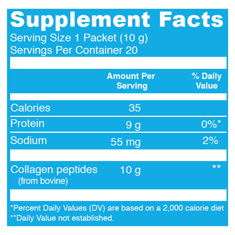 Collagen Peptides Unflavored Stick Packs (20 Packets)