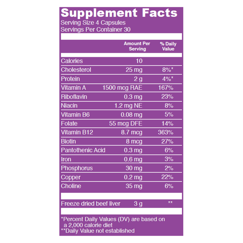 Beef Liver Capsules (120 Capsules)