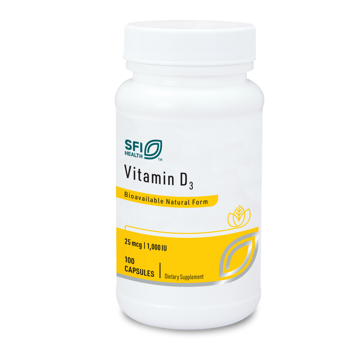 Klaire Labs - SFI Health - Vitamin D3 (100 Capsules) - 1000 IU 