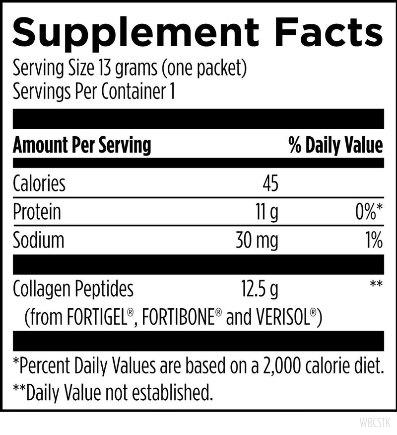 Whole Body Collagen 10 single-use packets (10 count) Supplement Facts