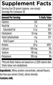 Whey Cool Vanilla Supplement Facts