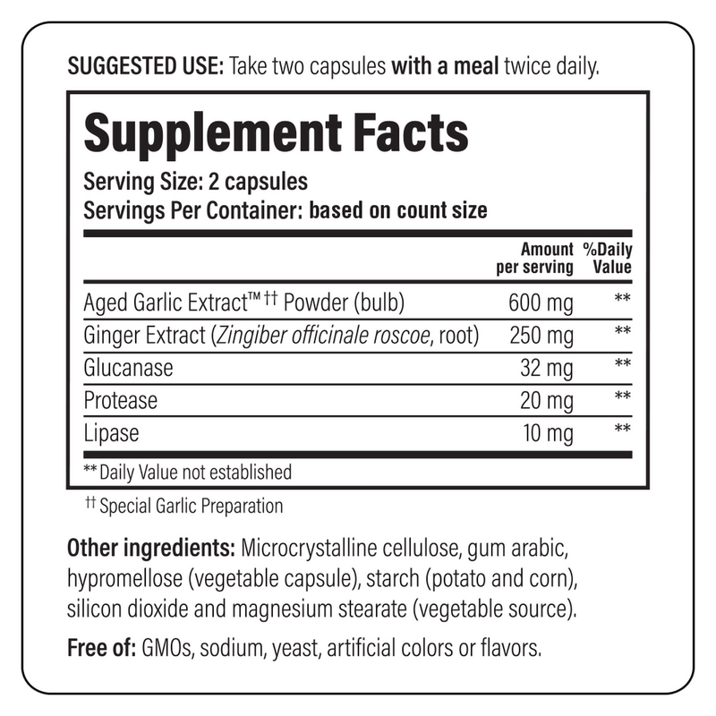 Aged Garlic Extract Formula 102 - Candida Cleanse & Digestion