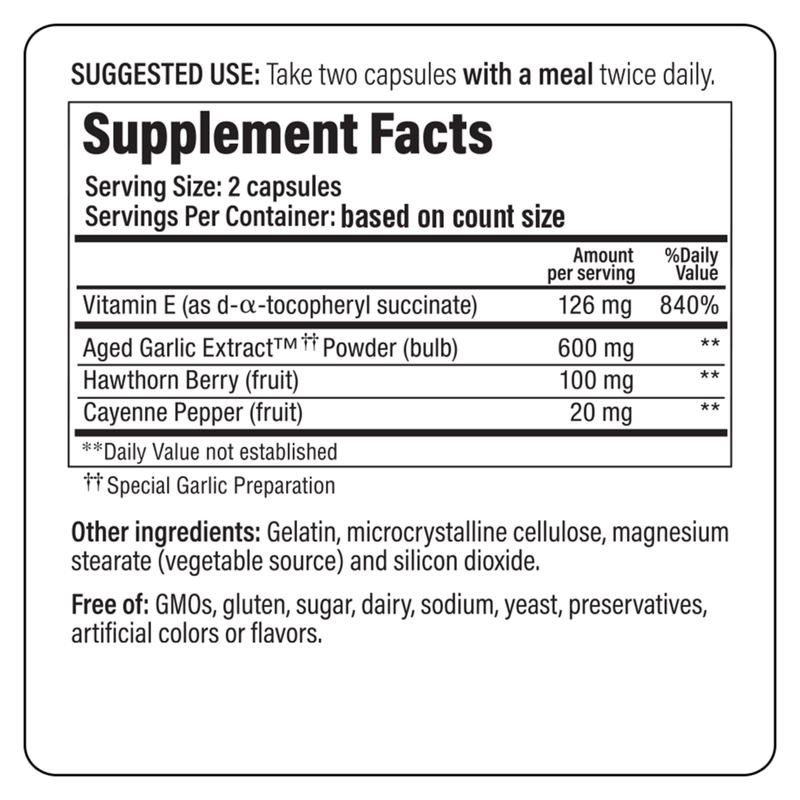 Aged Garlic Extract Formula 106 - Circulation (100 Capsules)