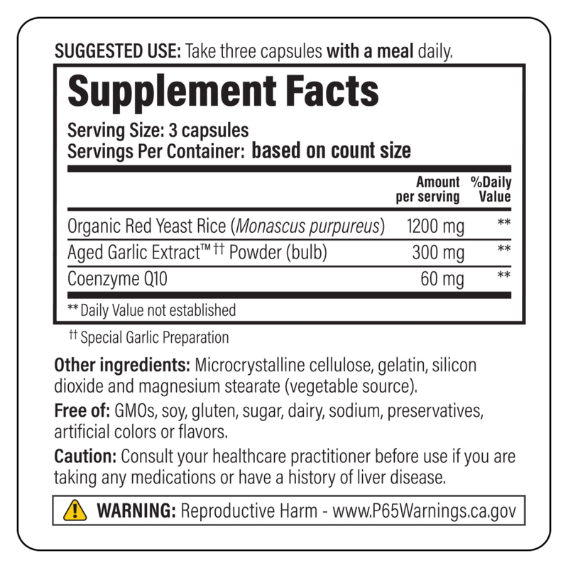 Red Yeast Rice CoQ10 Formula 114 (75 Capsules)