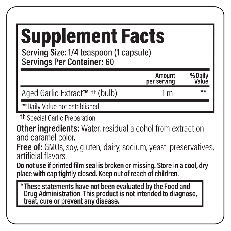 Aged Garlic Extract Liquid (Cardiovascular Health)